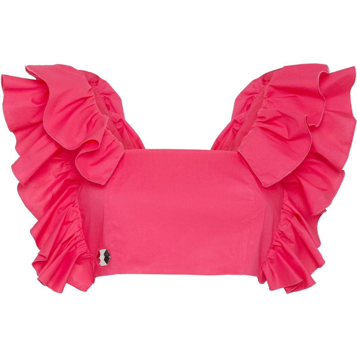 Gerüschtes Popeline Crop Top