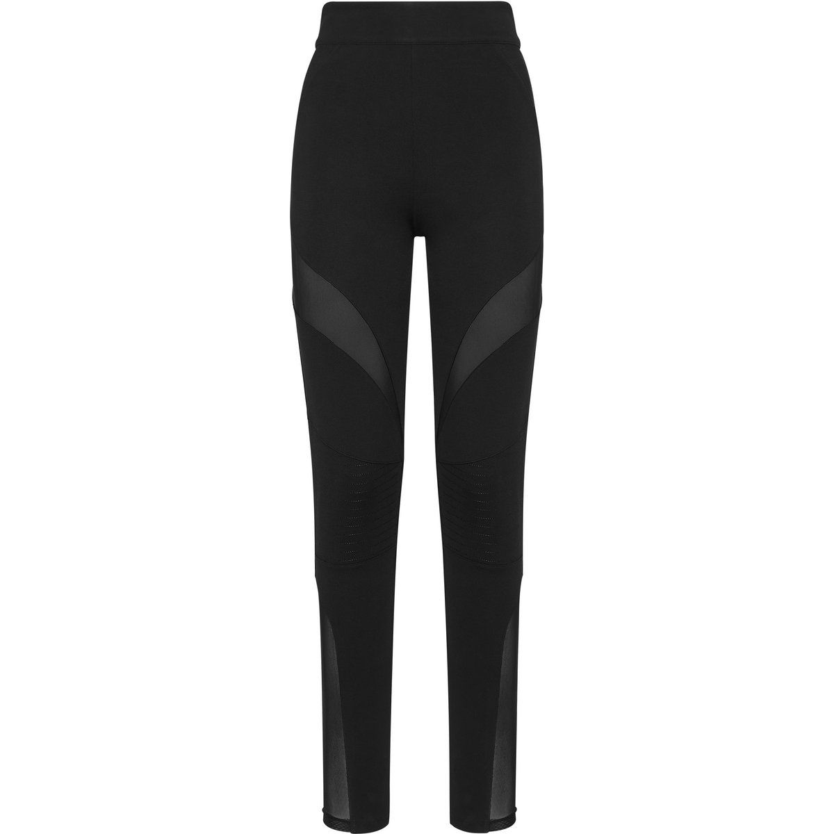 Extravagante schwarze Leggings mit Mesh-Einsätzen