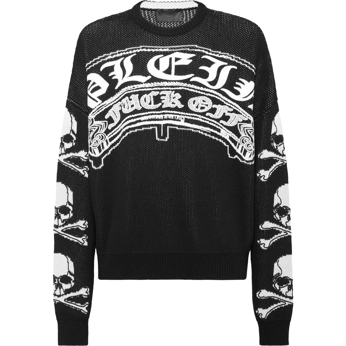 Gothic Baumwollpullover mit Grafikprint