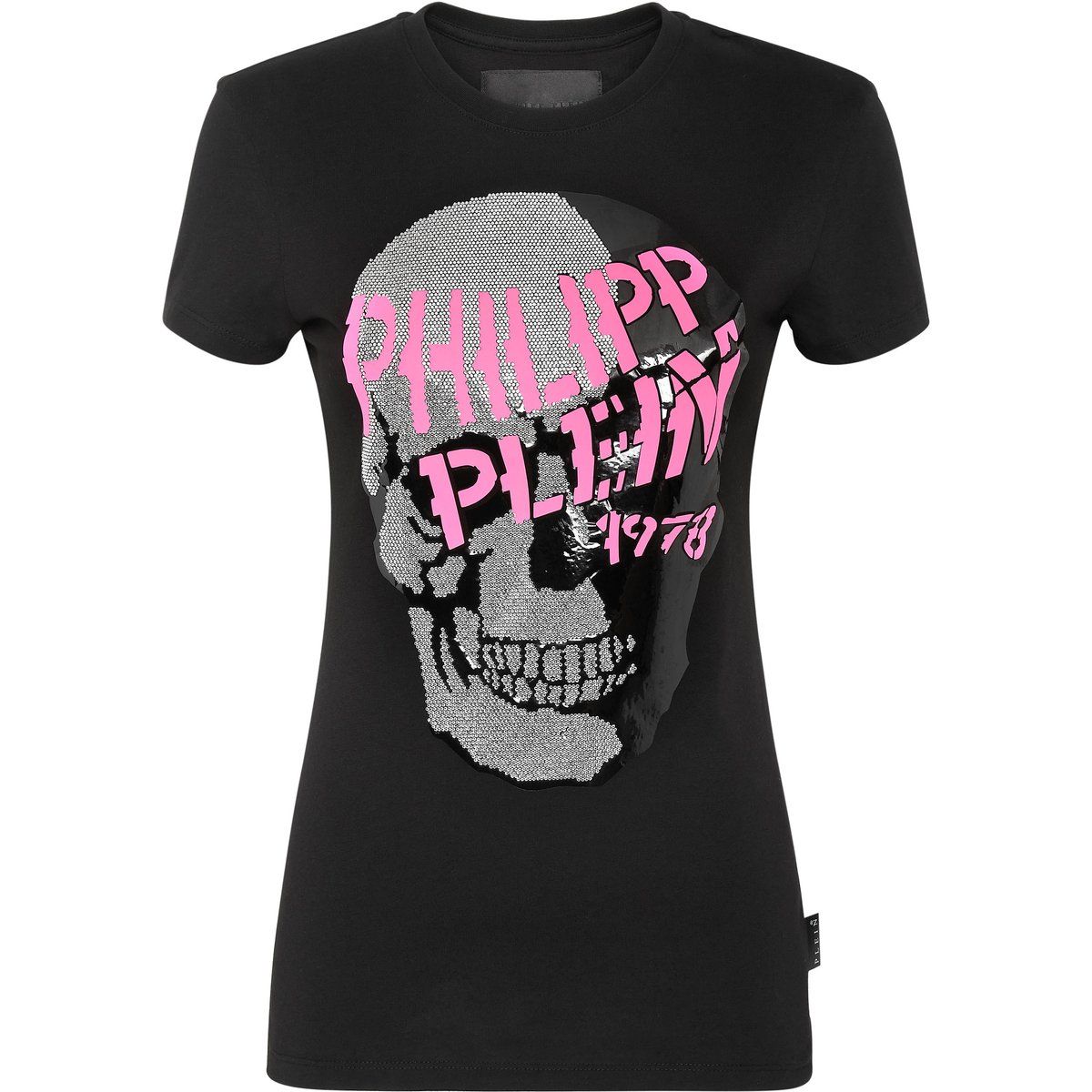 Totenkopf Grafik Strass verziert T-Shirt