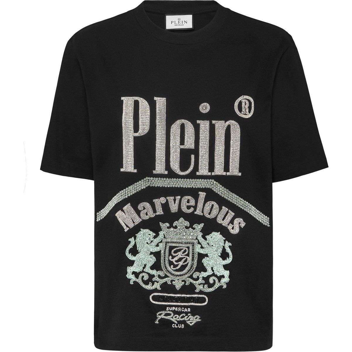 T-Shirt aus Baumwolle mit Strassgrafik