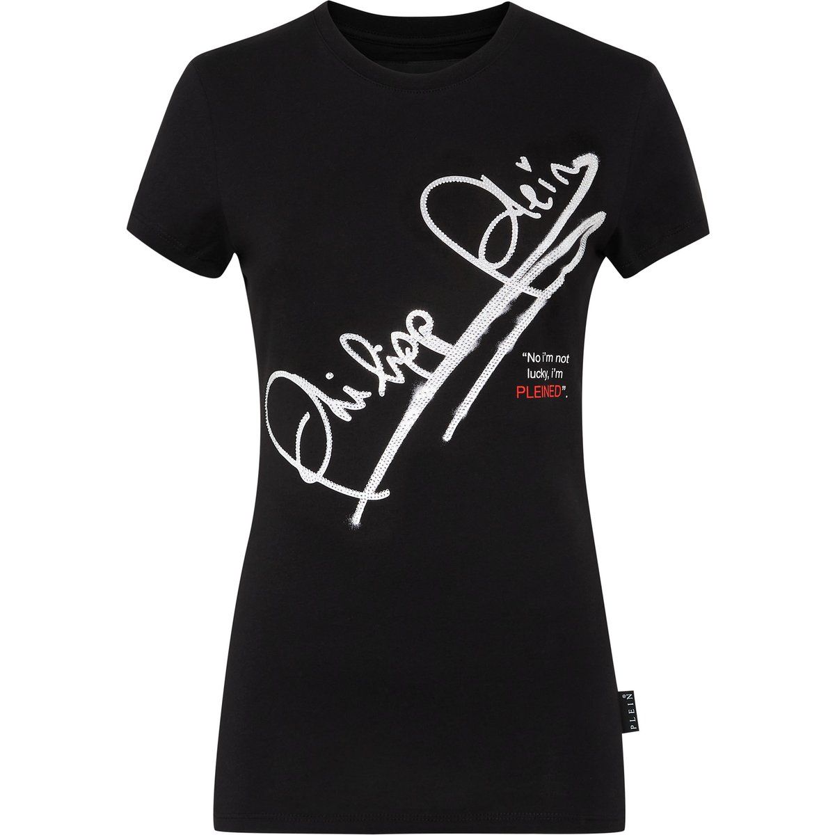 Figurbetontes T-Shirt mit Signatur-Grafik