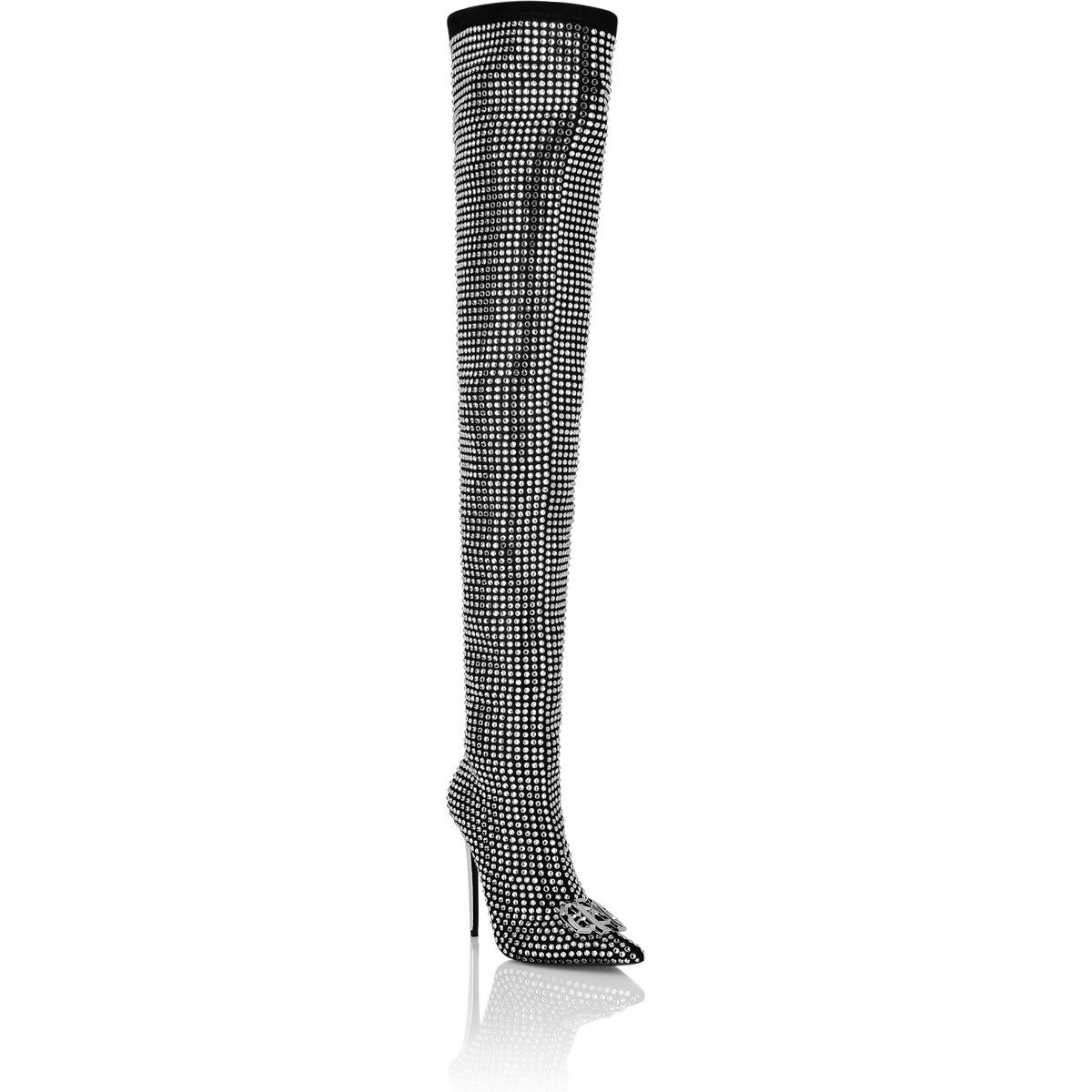Overknee-Stiletto-Stiefel mit Strass