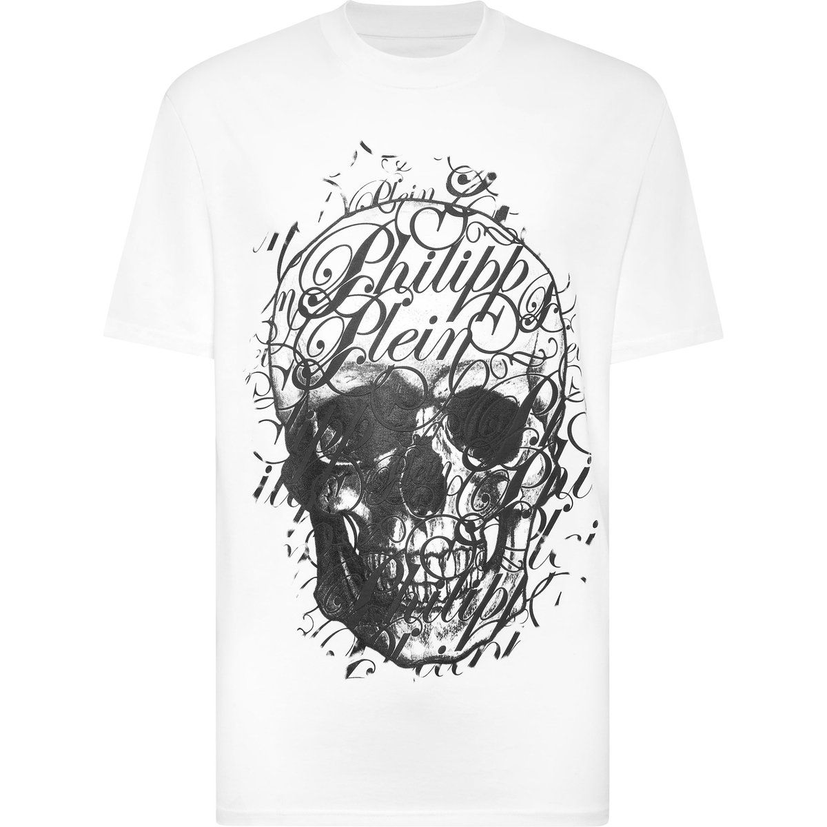 Baumwoll T-Shirt mit Totenkopf Grafikprint