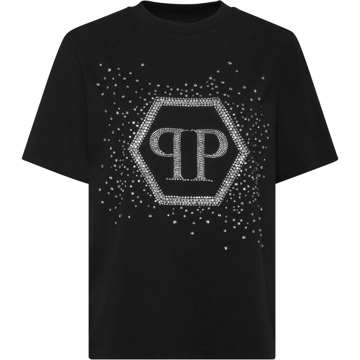 T-Shirt aus Baumwolljersey mit Strassbesatz