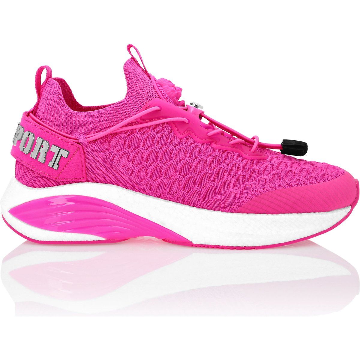 Pinkfarbener Strick Laufschuh