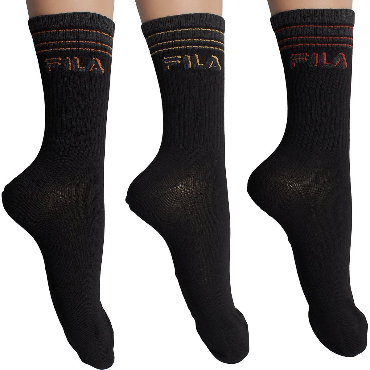 Klassische Socken mit Streifen, Dreierpack