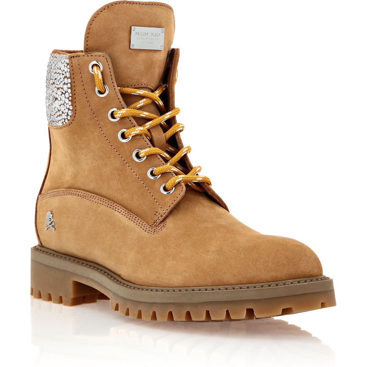 Wanderstiefel aus Nubukleder mit Kristallen
