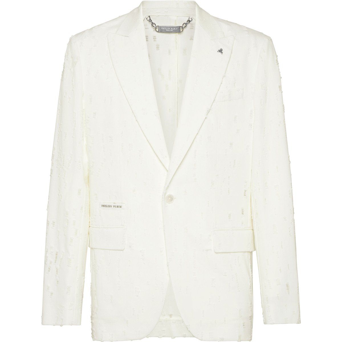 Strukturierter Leinen Ein-Knopf-Blazer
