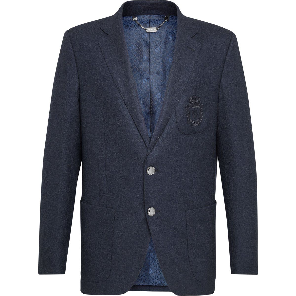 Klassischer Zwei-Knopf-Blazer mit Wappen