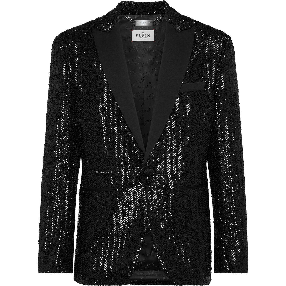 Herren Blazer Jacke mit Paillettenbesatz