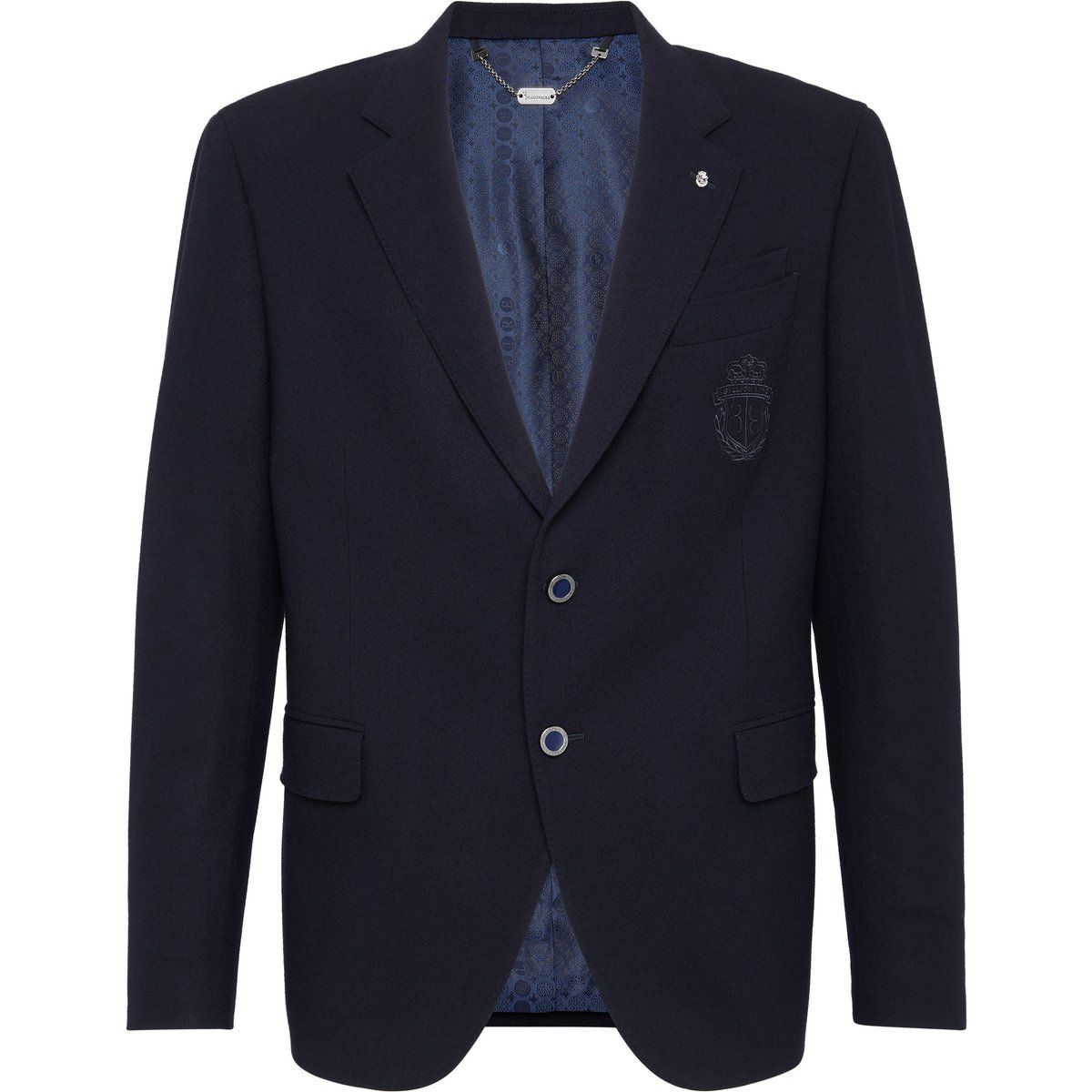 Klassischer marineblauer Blazer aus Wollmischung