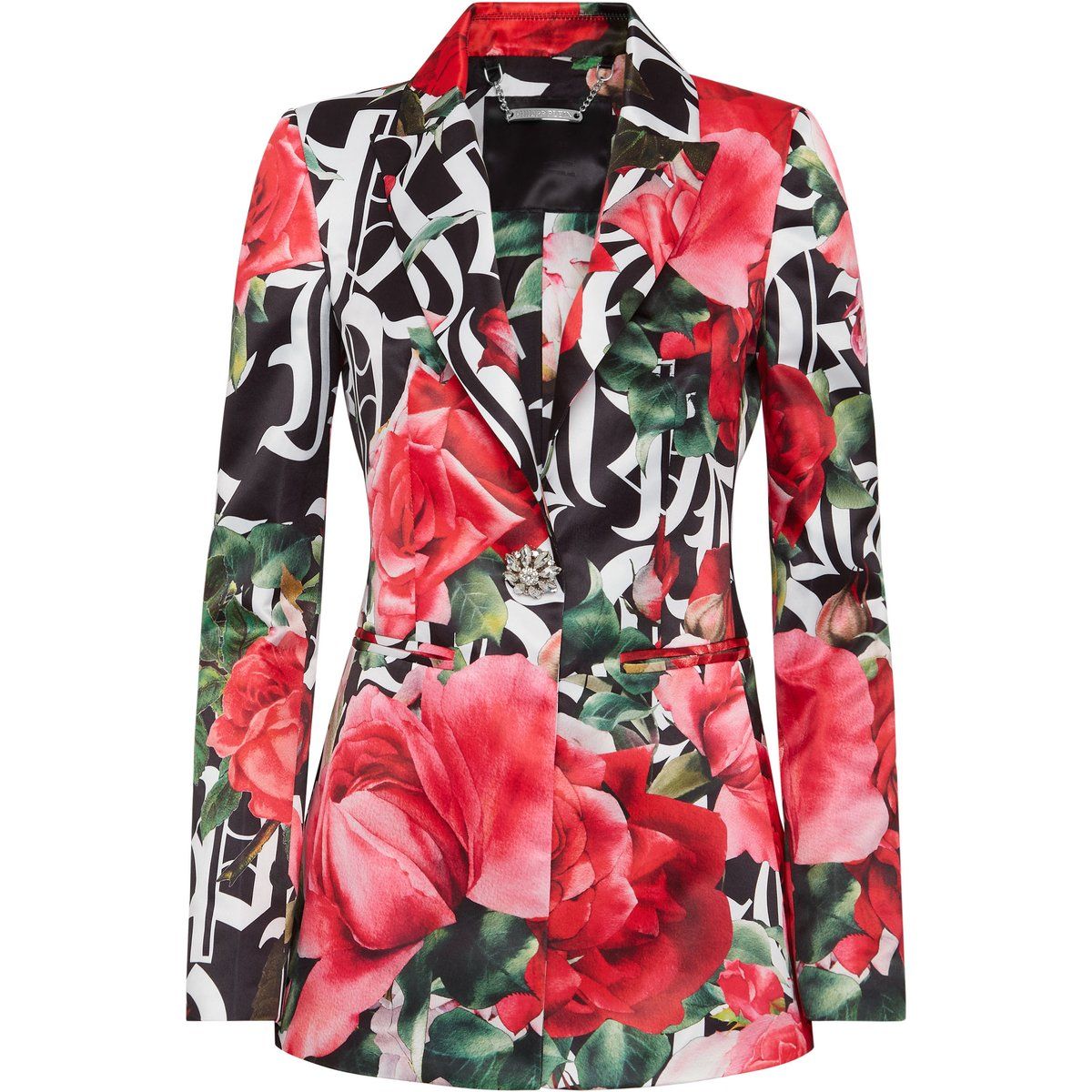 Doppelreihiger Blazer mit Blumendruck