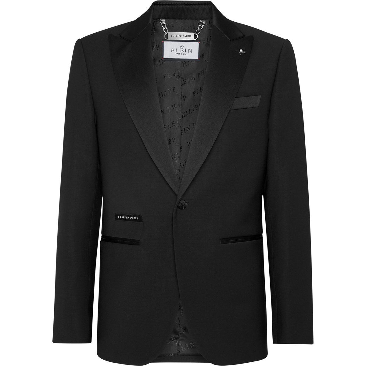 Schmal Geschnittener Abendblazer mit Satinrevers