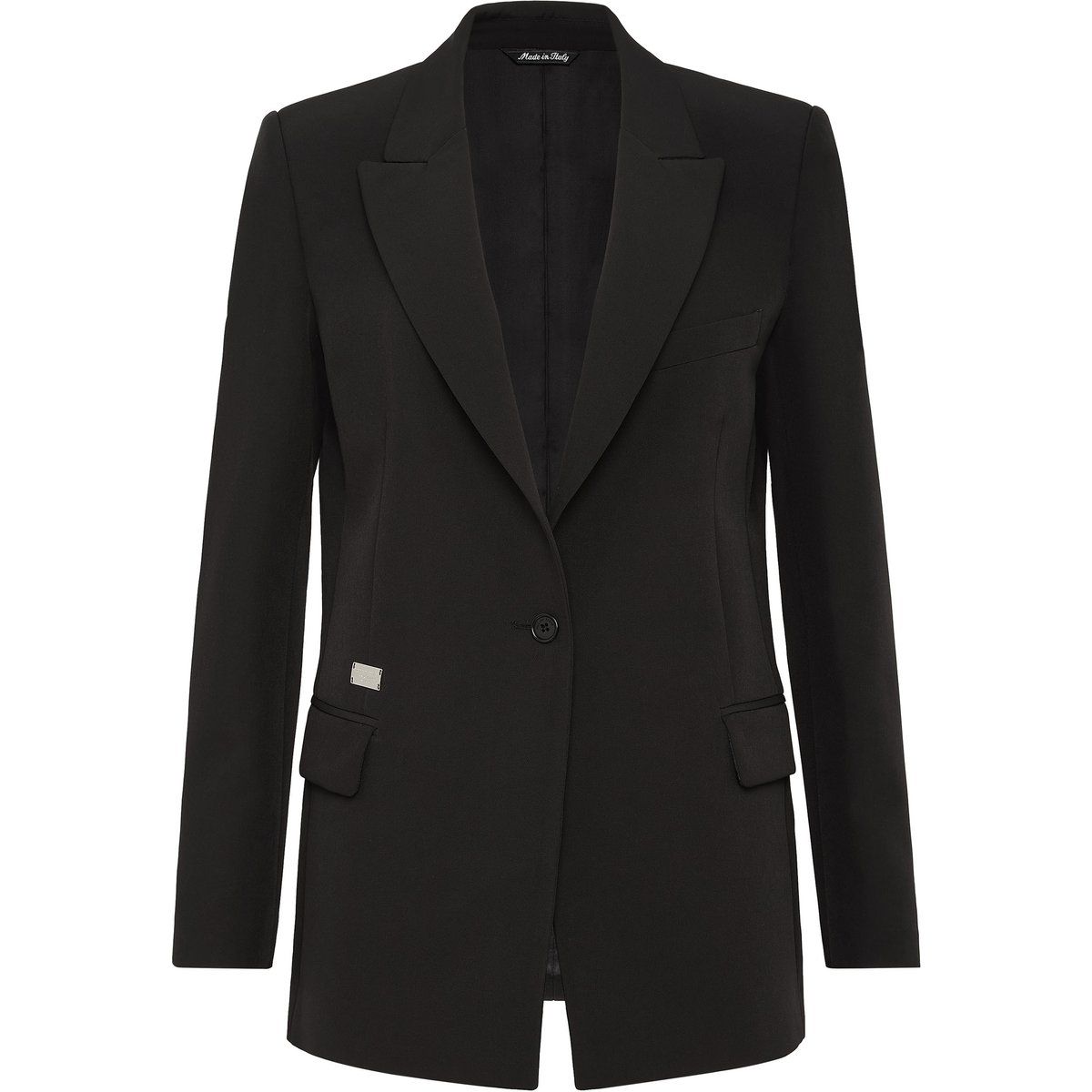 Klassischer Ein-Knopf-Blazer in Schwarz