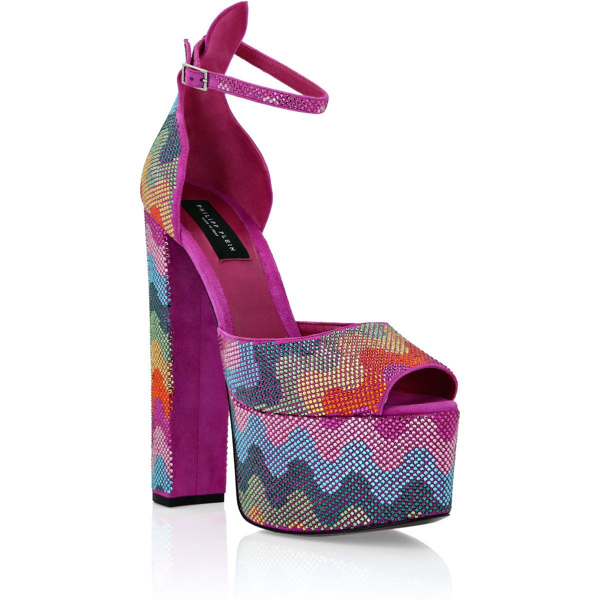 Rainbow Strass Plateau Sandalen mit Absatz