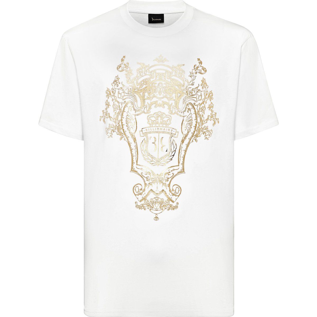 Weißes Baumwolljersey-T-Shirt mit Wappen