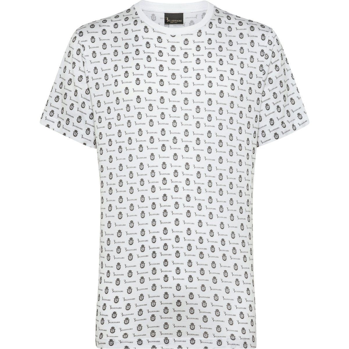 Baumwoll-T-Shirt mit Allover-Wappenprint
