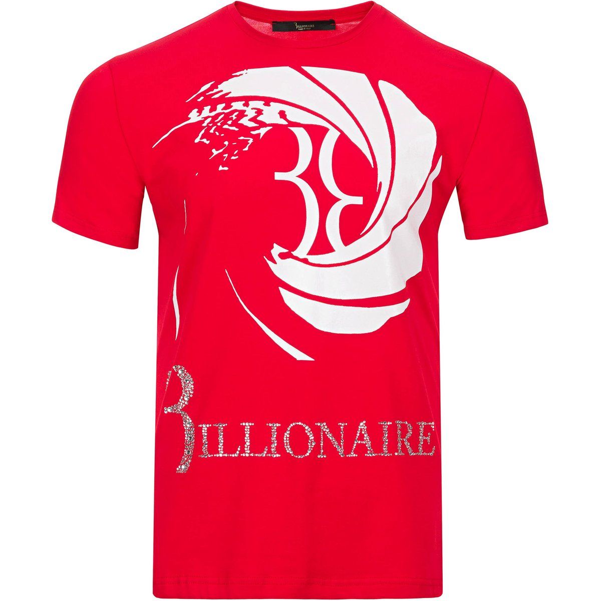 Rotes Baumwolljersey T-Shirt mit Grafikprint