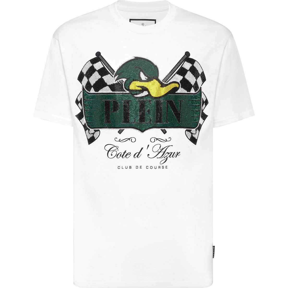 Baumwoll T-Shirt mit Enten Grafikprint