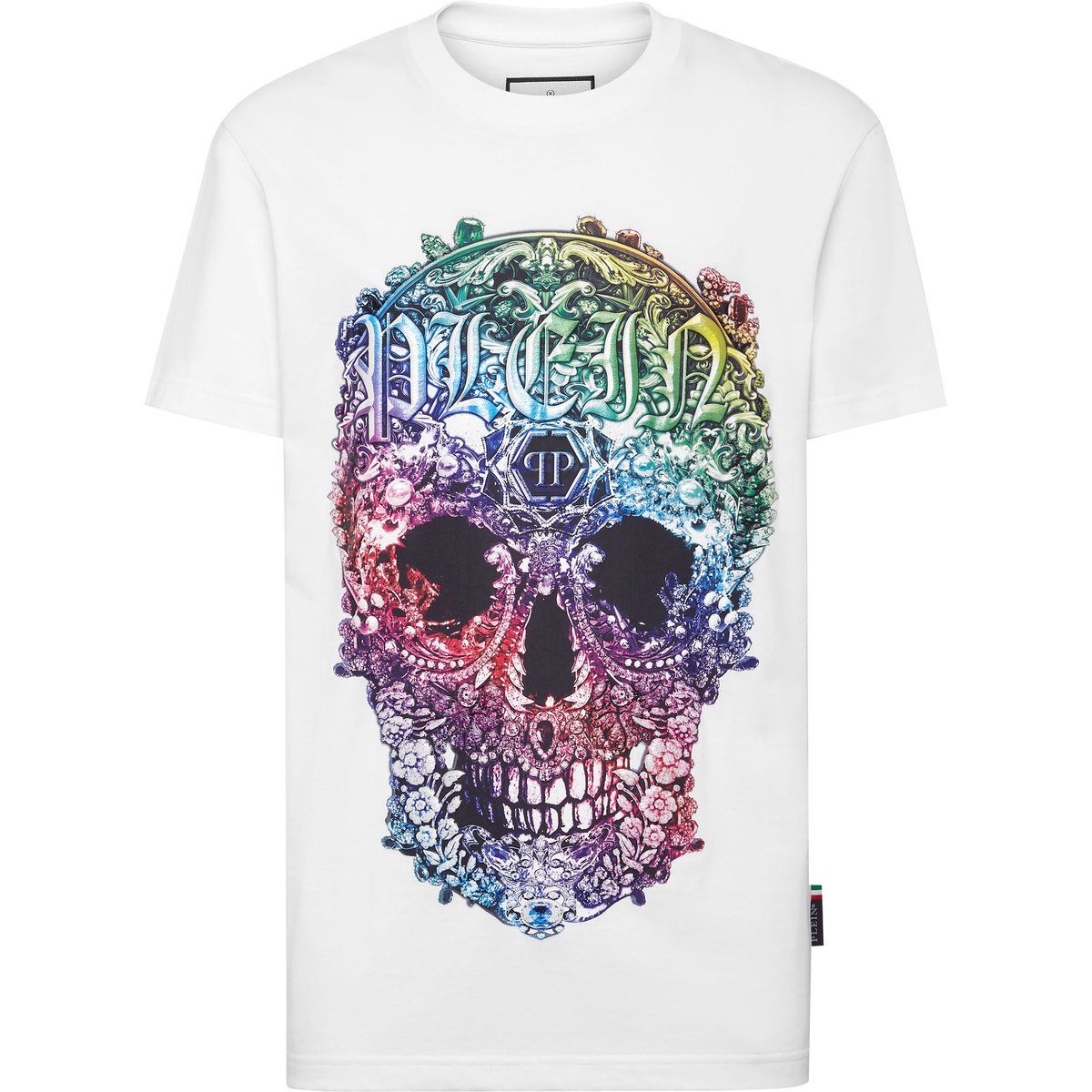 T-Shirt mit Barock Totenkopf Grafik Print