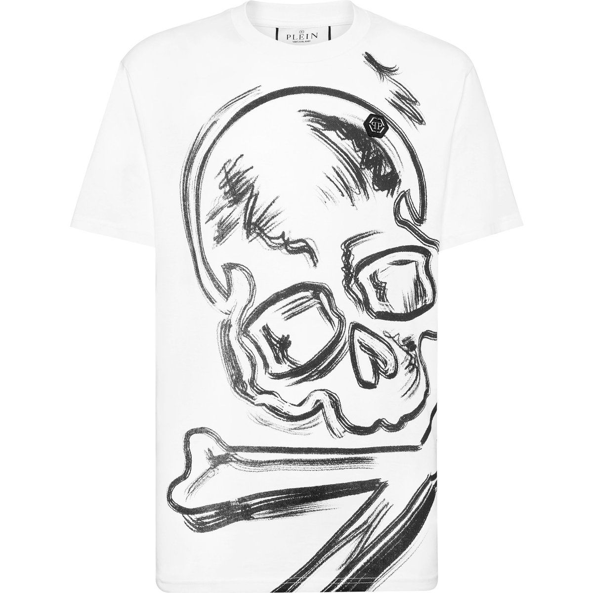 T-Shirt aus Baumwolle mit Grafik-Totenkopfprint