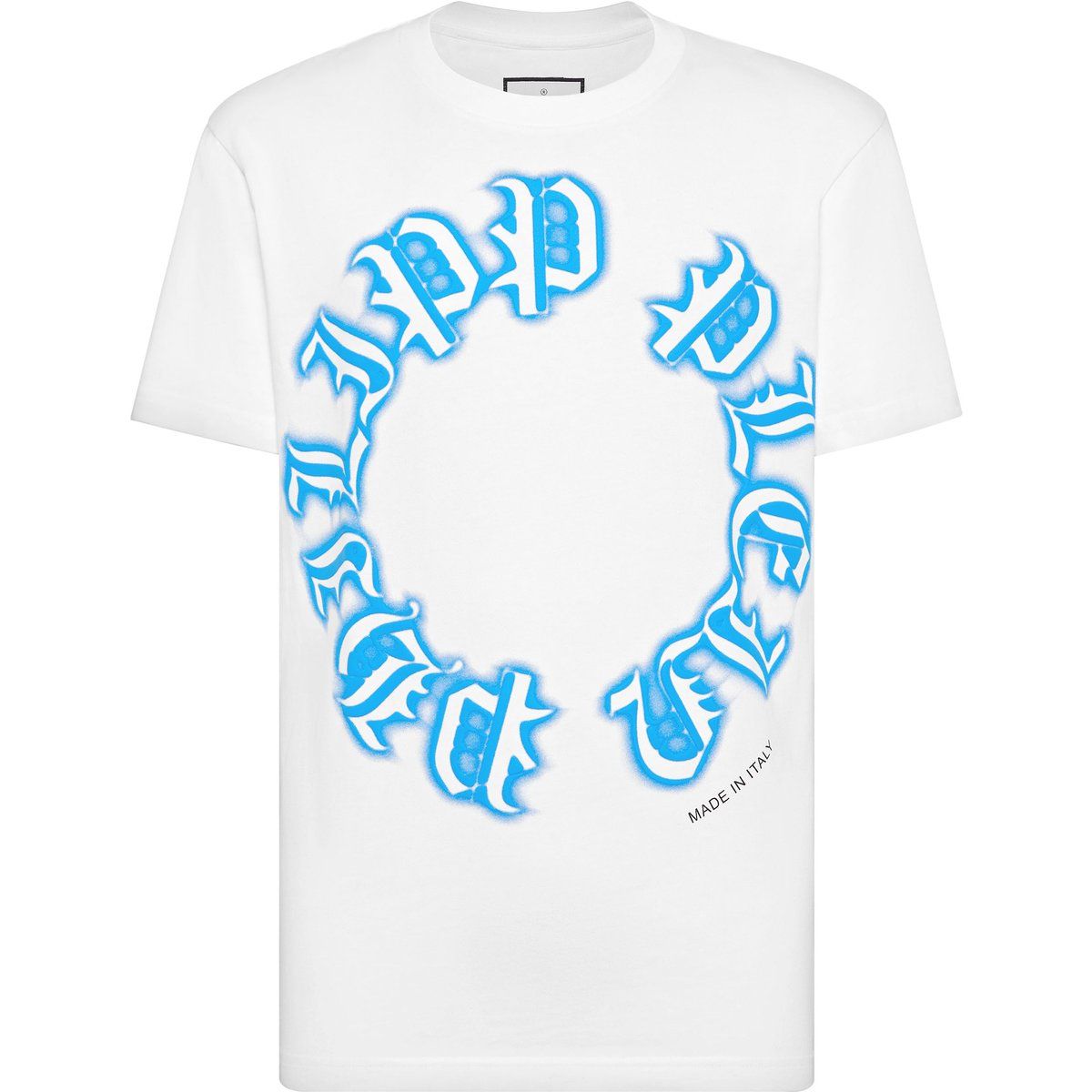 Weißes T-Shirt mit Gothic-Logo-Print