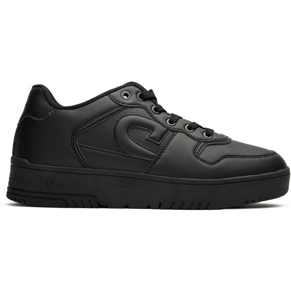Minimalistische Court-inspirierte schwarze Sneakers
