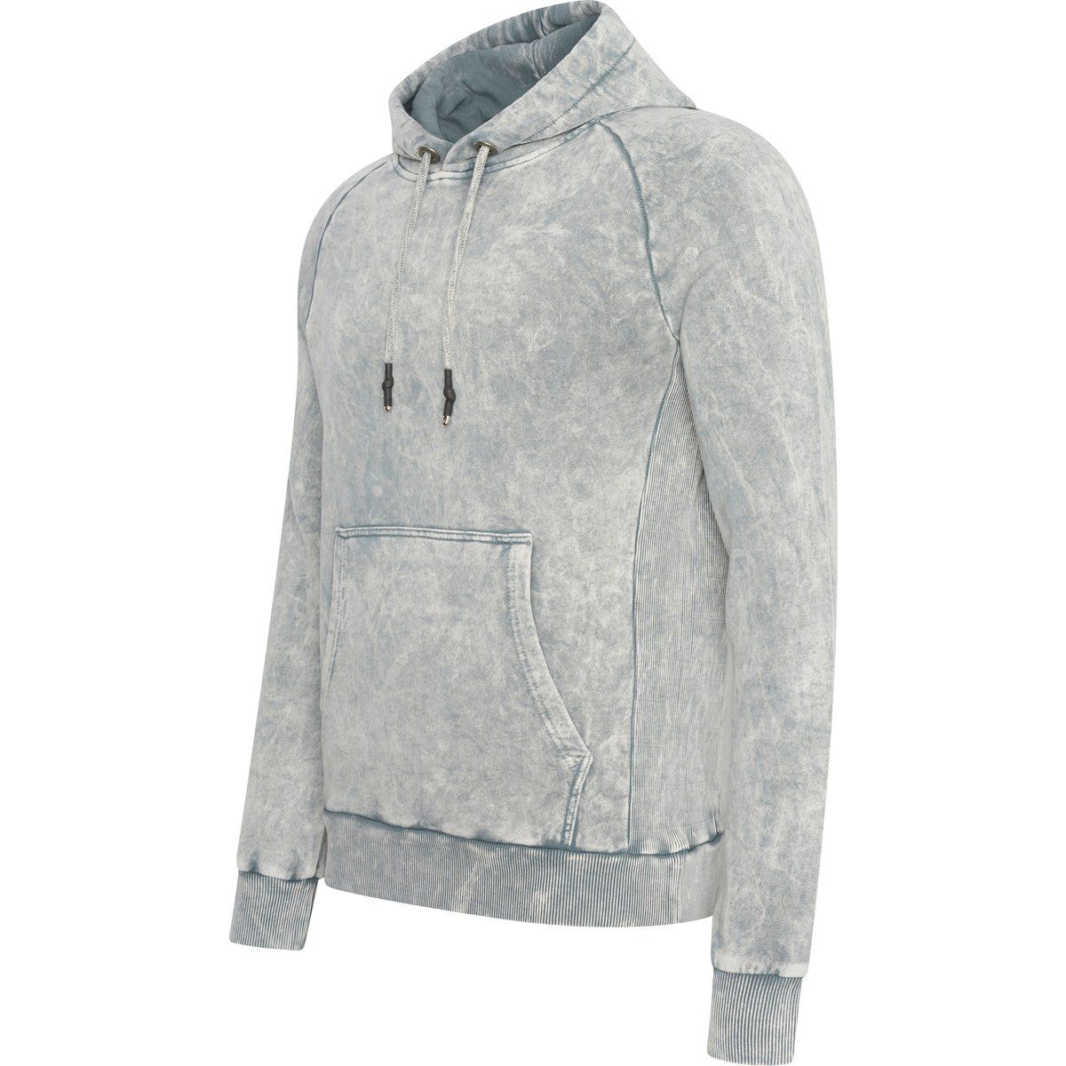 Pullover Hoodie Sweatshirt mit Acid-Wash-Effekt