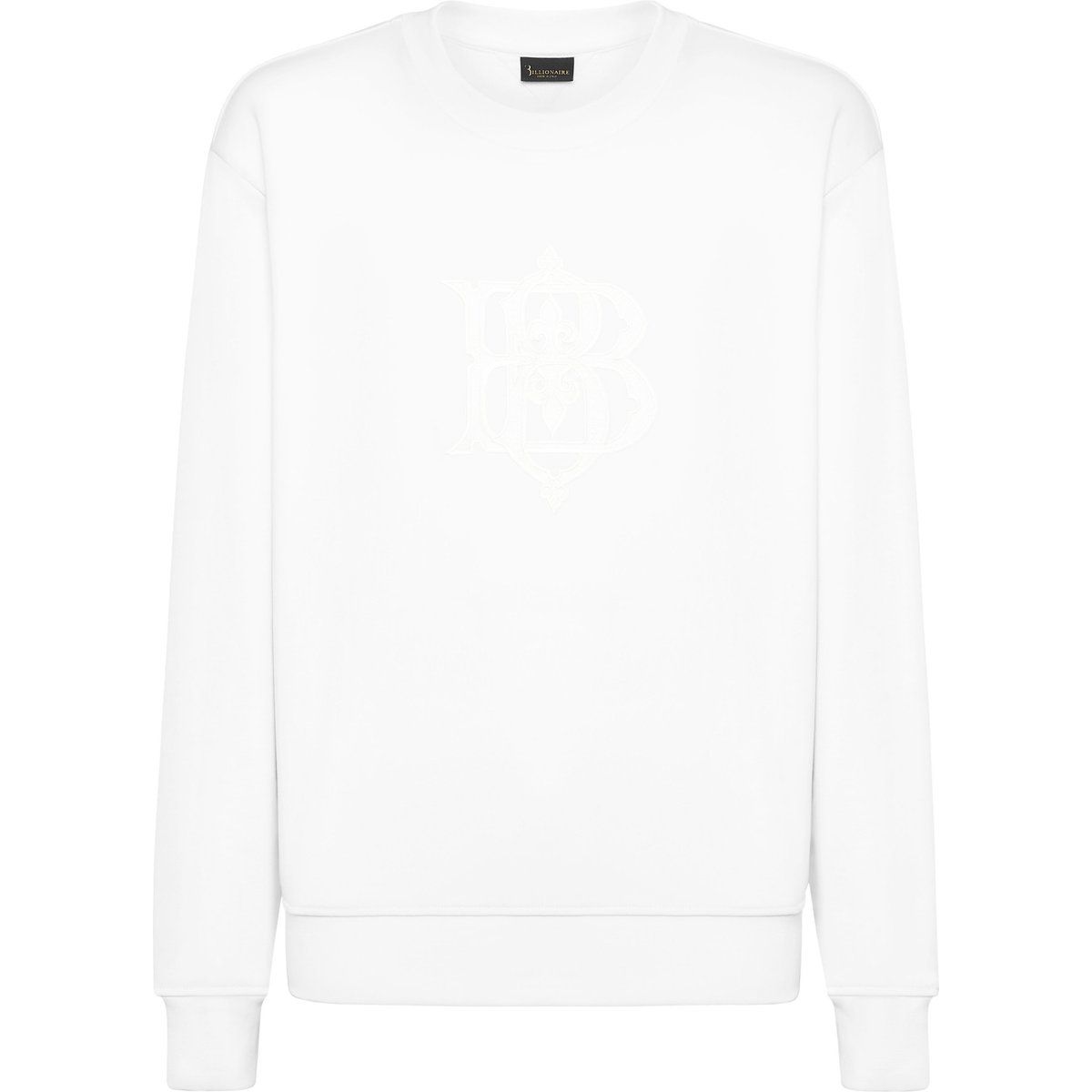 Baumwollfleece Sweatshirt mit gesticktem Logo