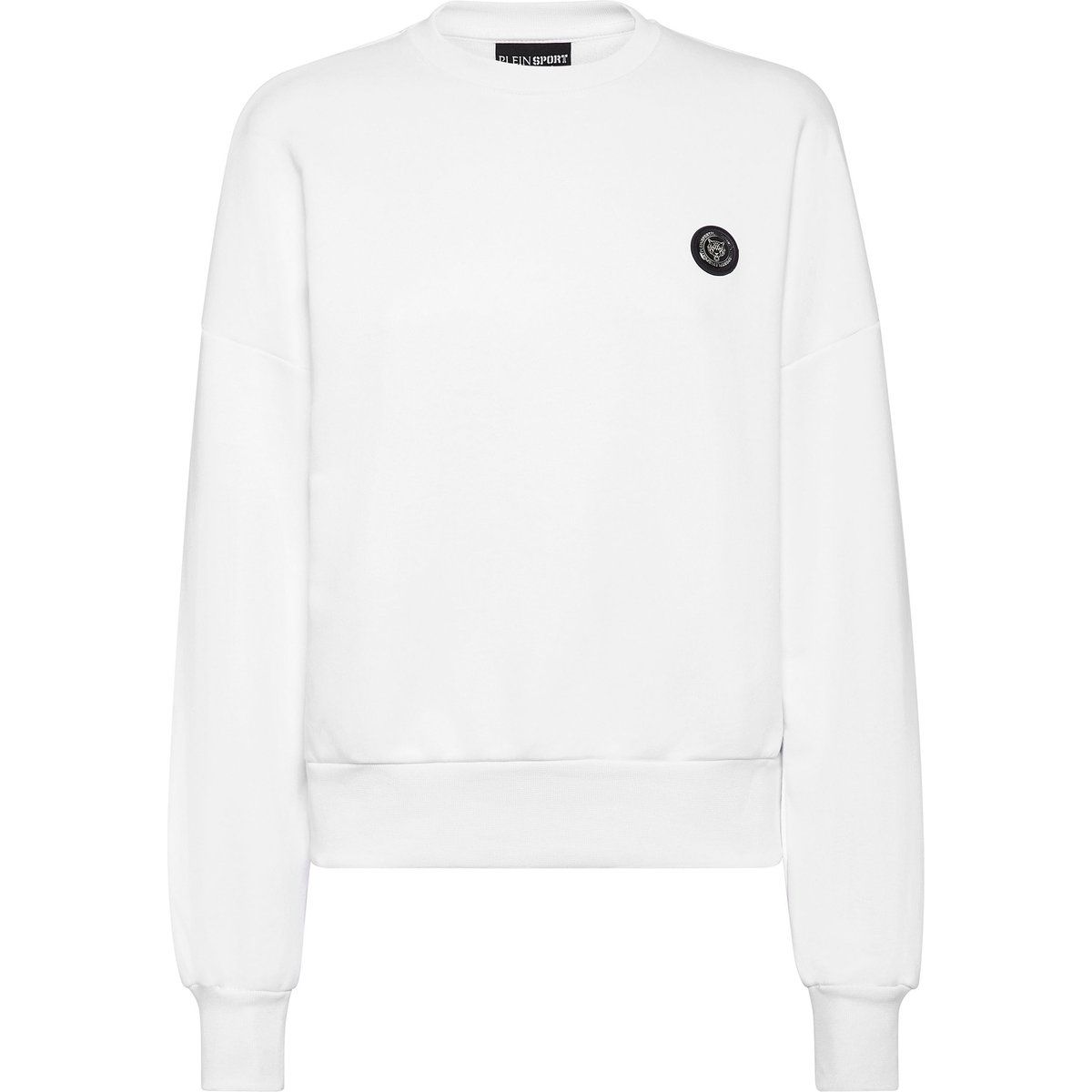 Verkürztes Fleece-Sweatshirt mit Logo-Patch