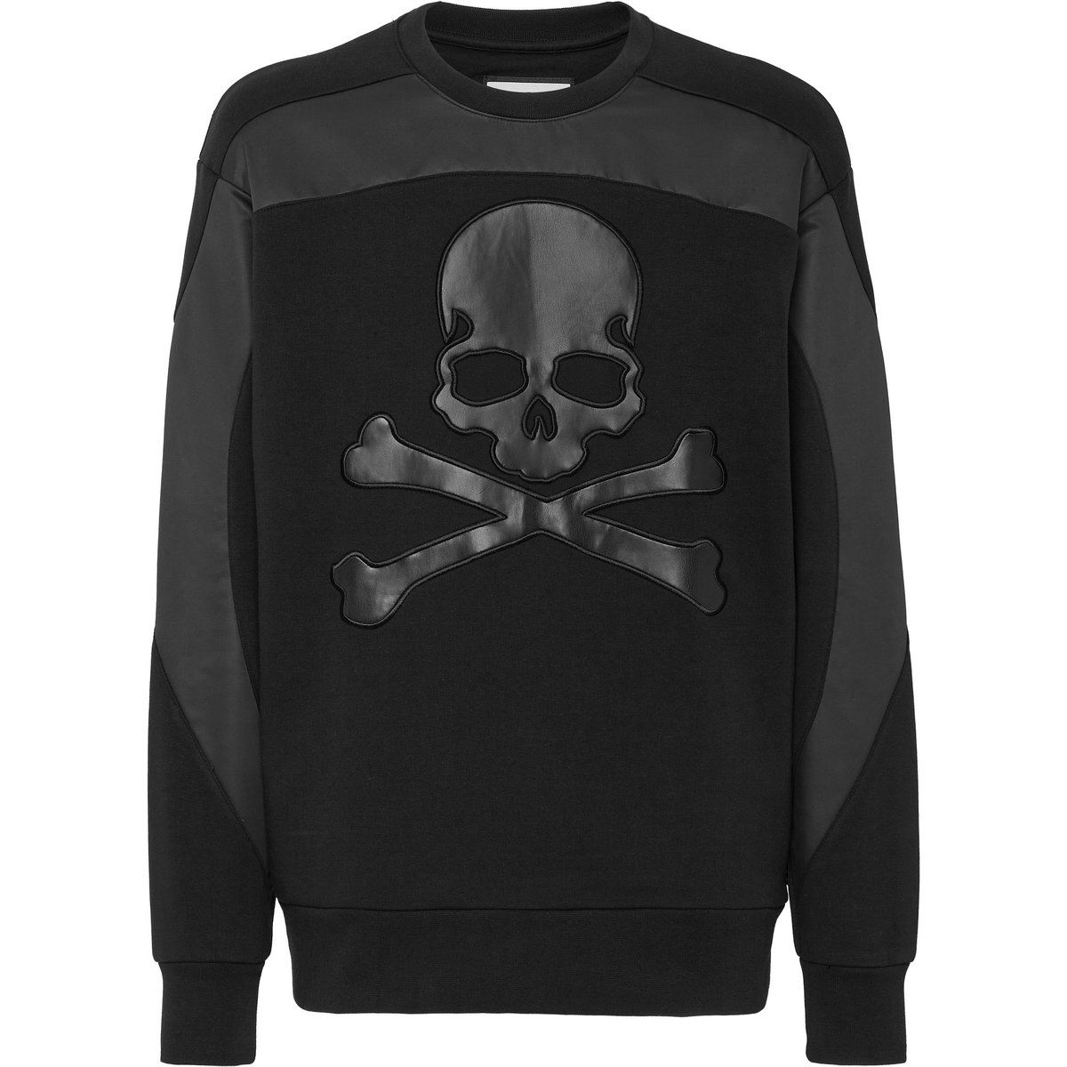 Fleece-Sweatshirt mit Totenkopf und Knochen