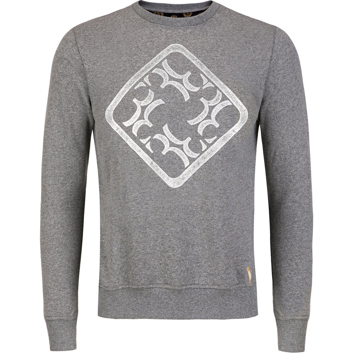 Baumwollfleece Sweatshirt mit Rundhalsausschnitt