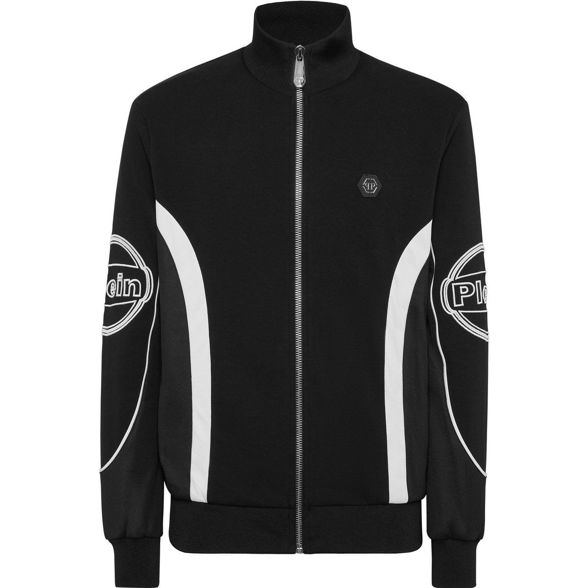 Herren Track Jacket Schwarz mit Streifen