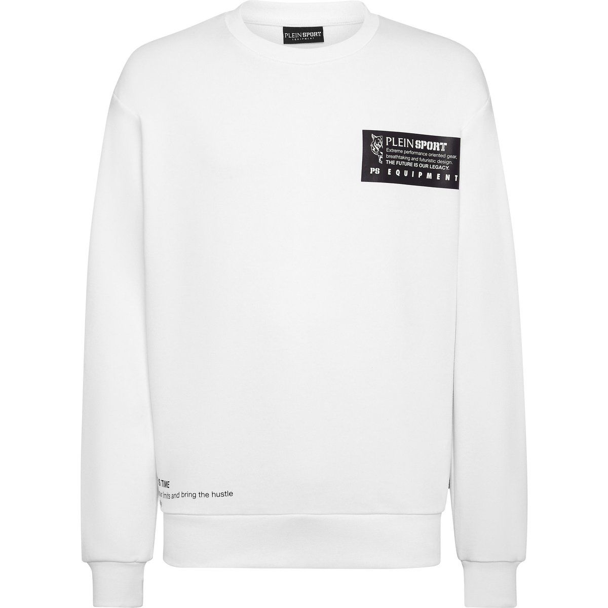Grafik-Fleece-Sweatshirt mit Rundhalsausschnitt