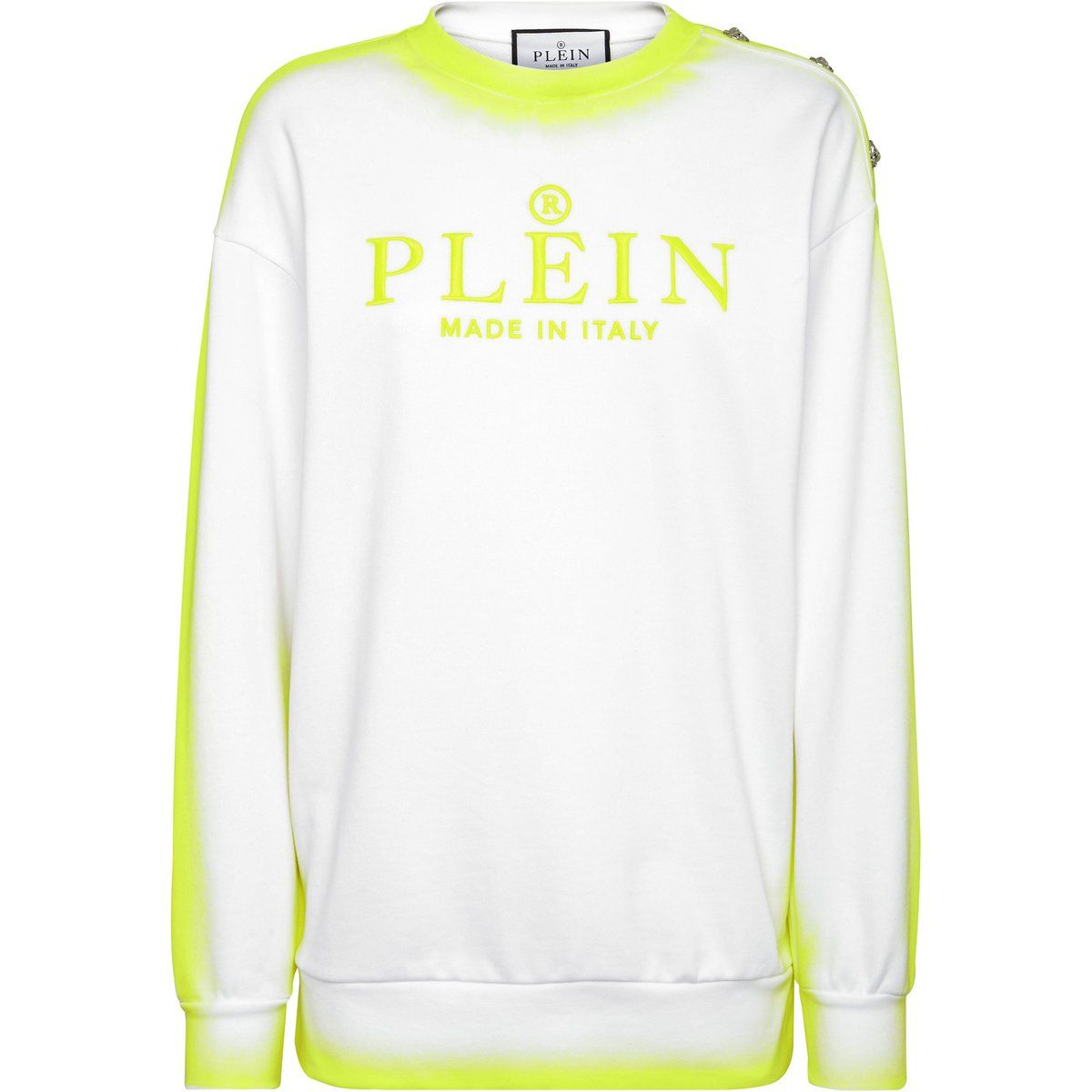 Besticktes Sweatshirt mit Schmuckknöpfen