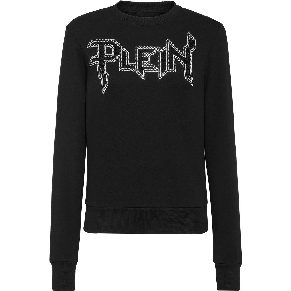 Sweatshirt mit Logo-Applikation und Schmucksteinen