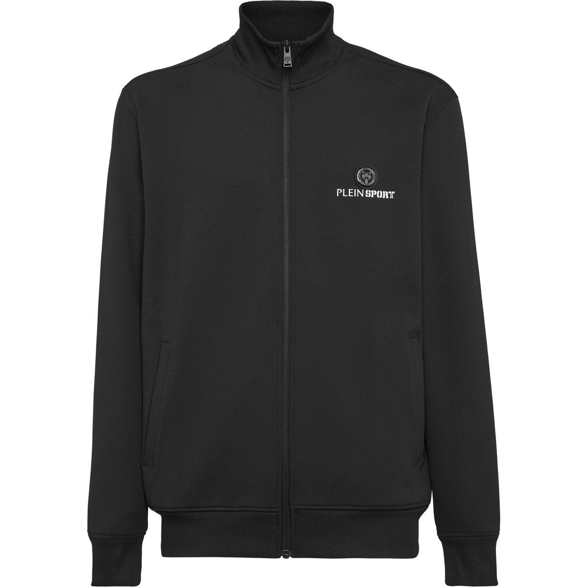 Herren Track Jacke Schwarz mit Reißverschluss