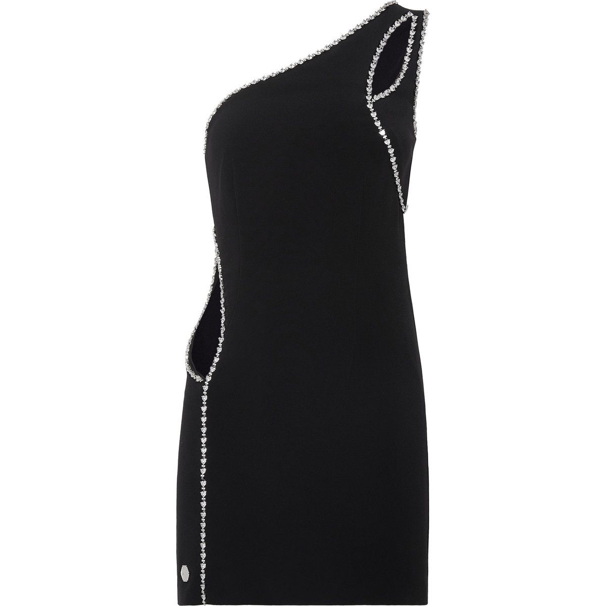 One-Shoulder Mini-Kleid mit Schmucksteinen