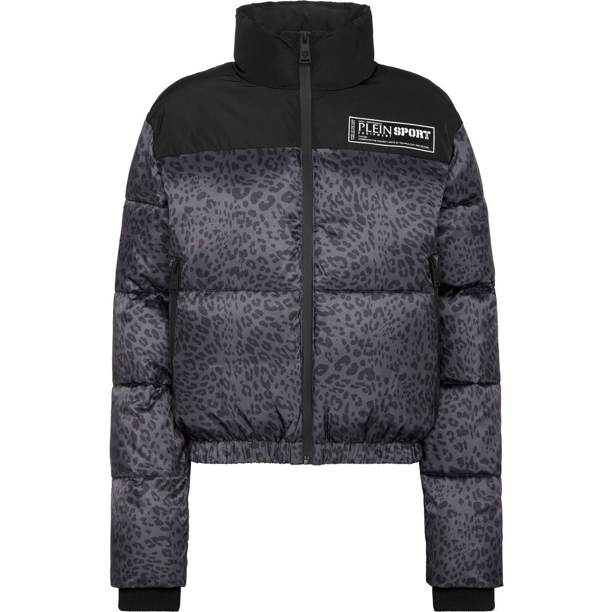 Gepolsterte Daunenjacke mit Leopardenmuster