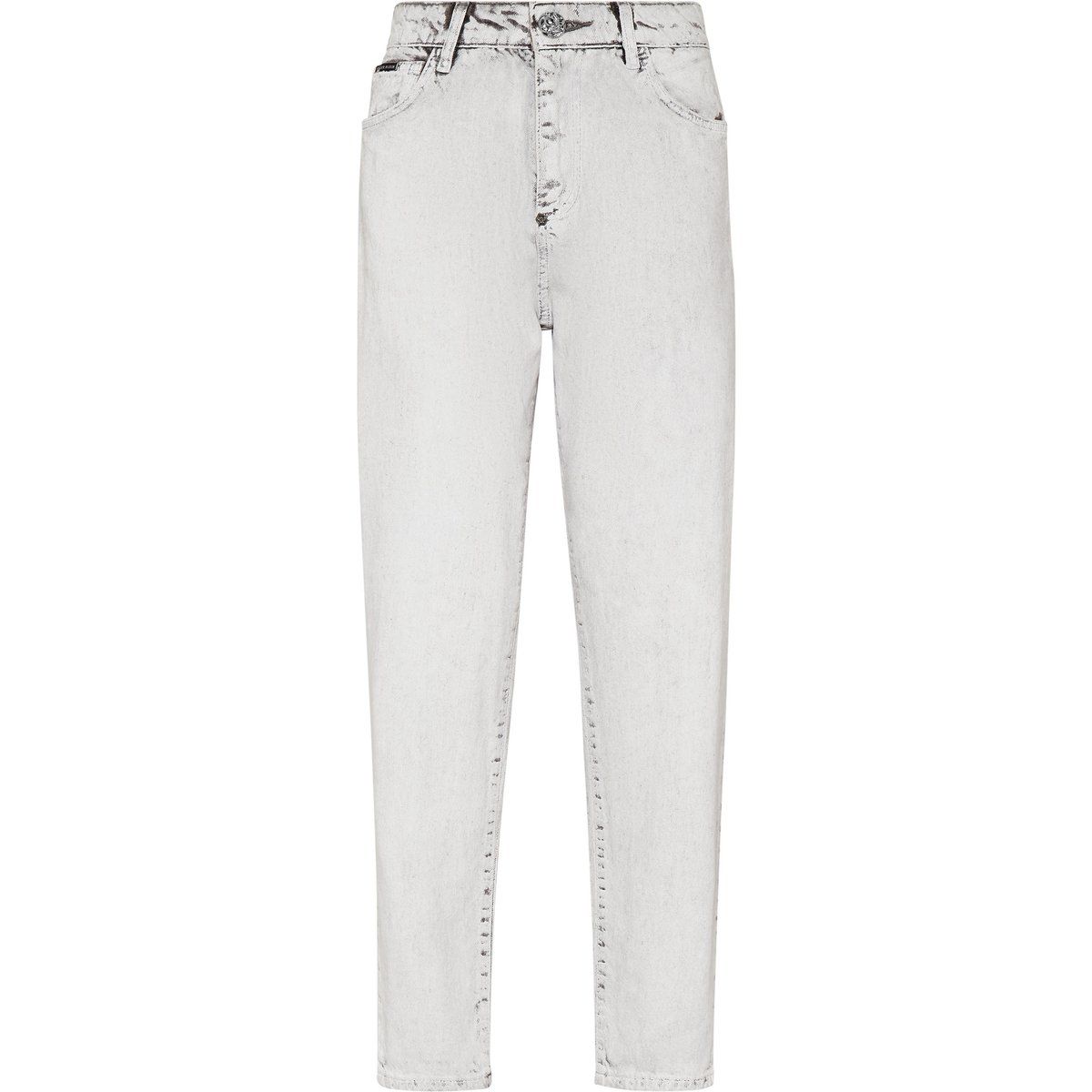 Hoch taillierte Stone-Wash Mom-Jeans