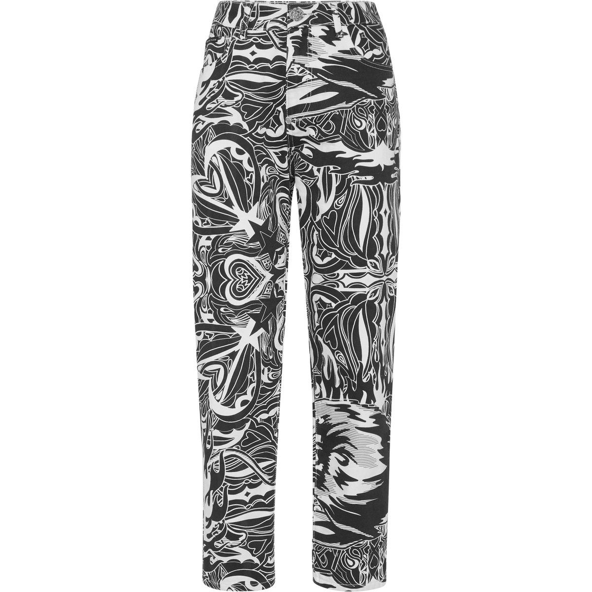 Mom-Fit-Jeans mit Tribal-Print