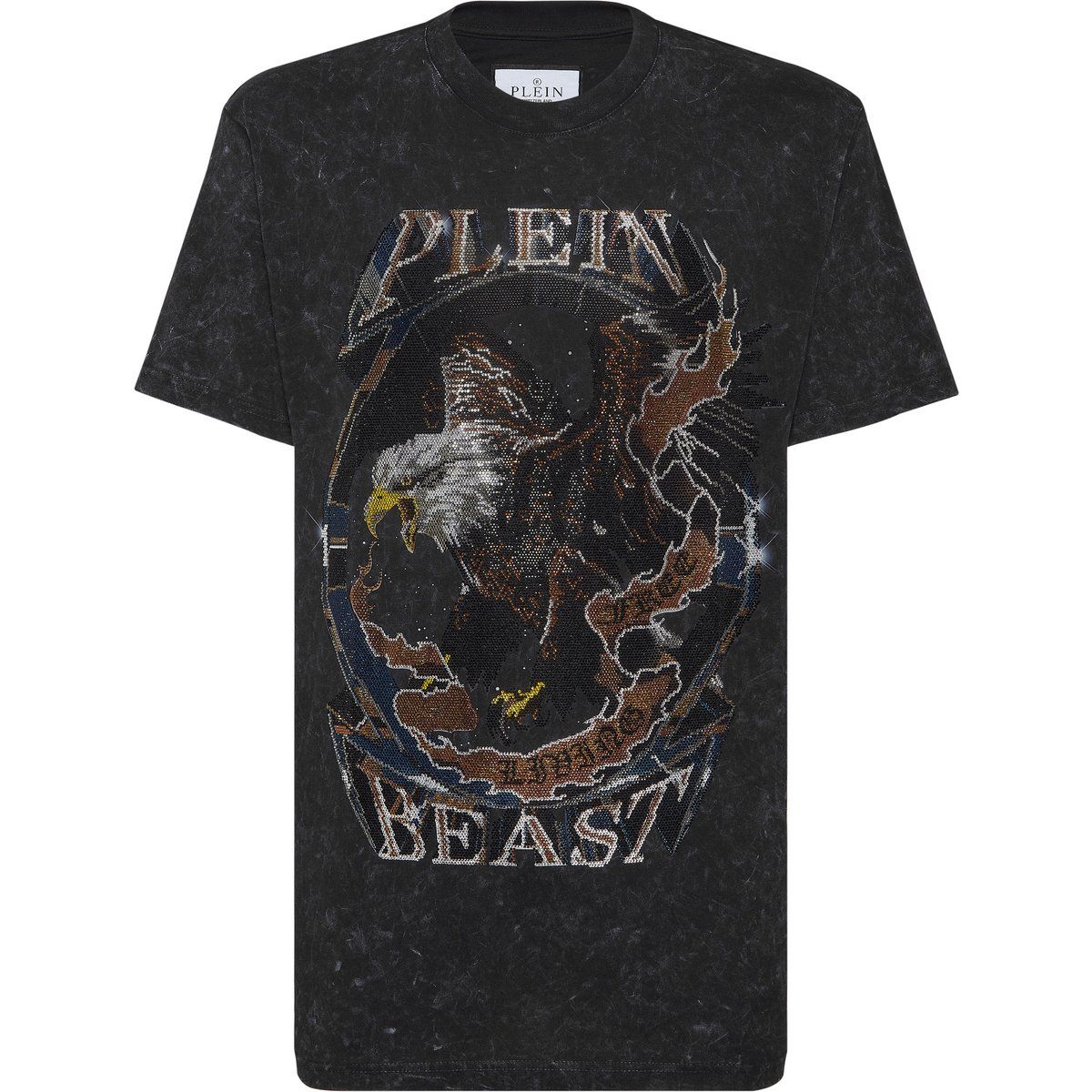 Verziertes Baumwoll-T-Shirt mit Grafikprint