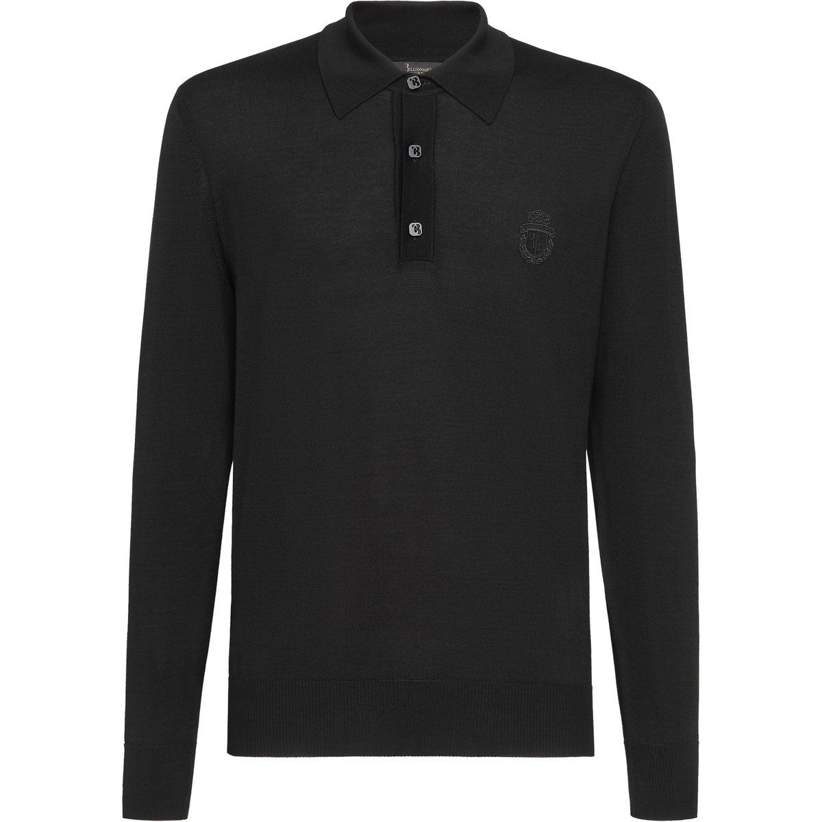 Langärmliges Wappen-Poloshirt