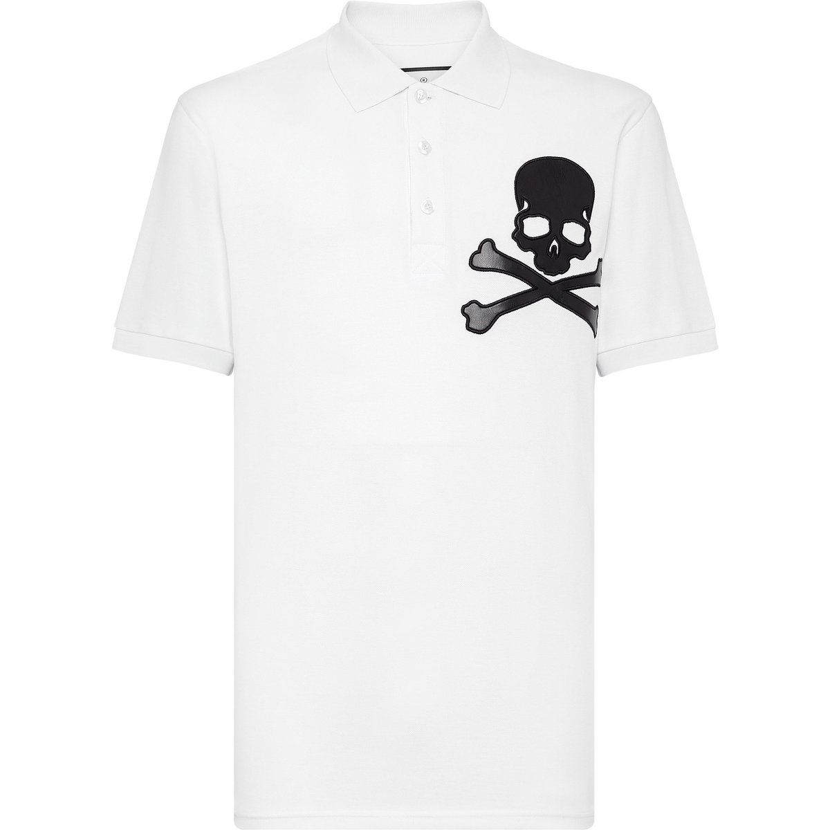 Baumwoll-Piqué-Poloshirt mit Skull & Bones