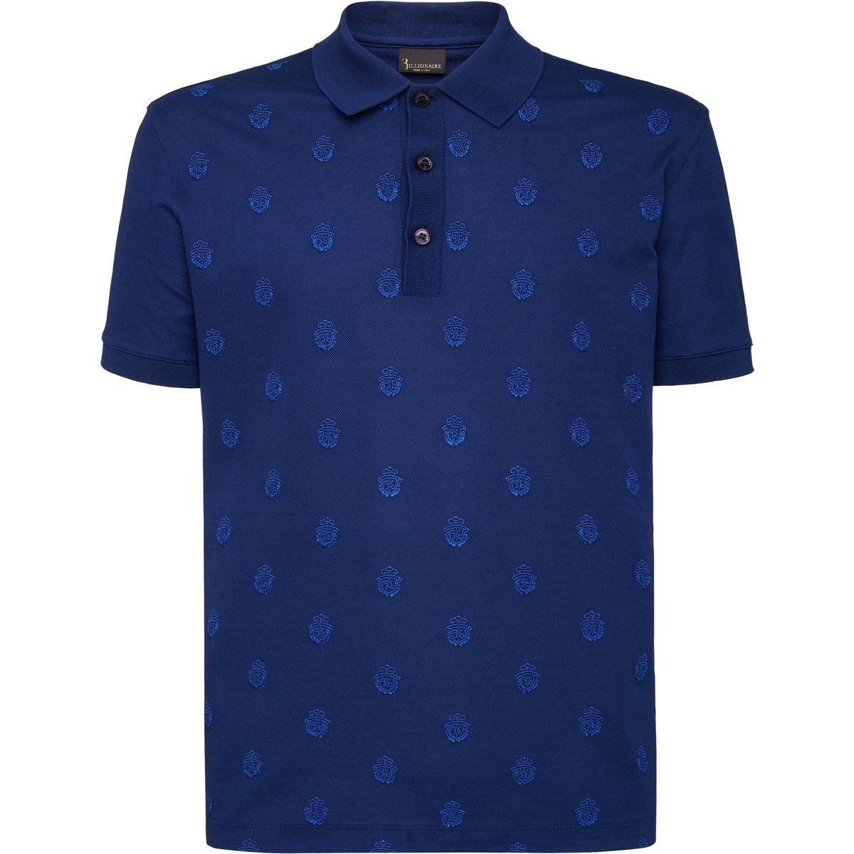 Baumwoll-Piqué Poloshirt mit gesticktem Wappen