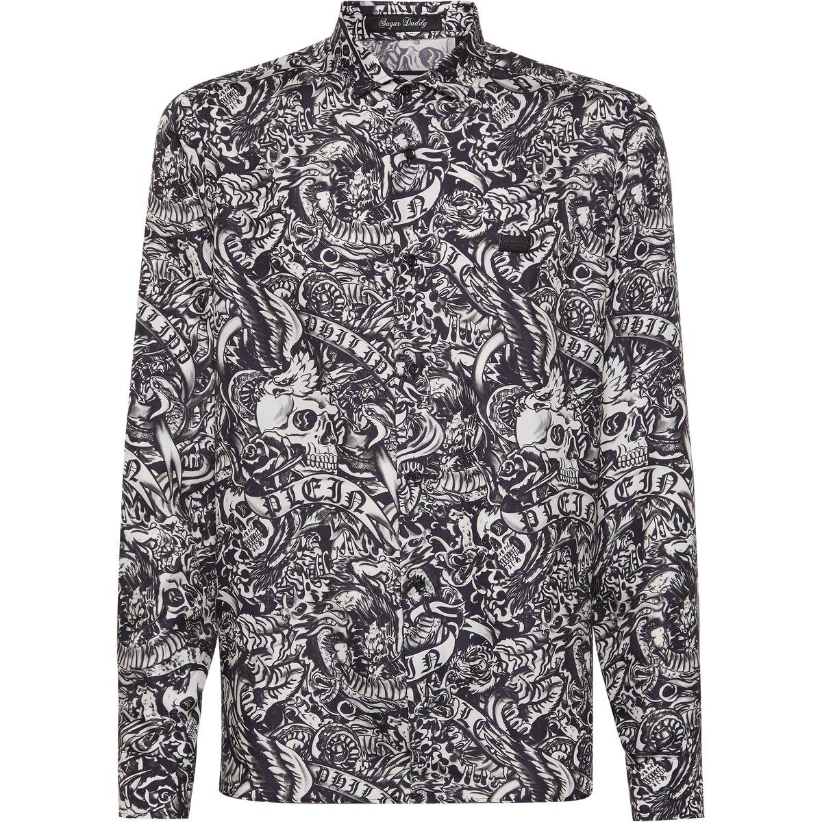 Seidenhemd Slim Fit mit Tattoo-Print
