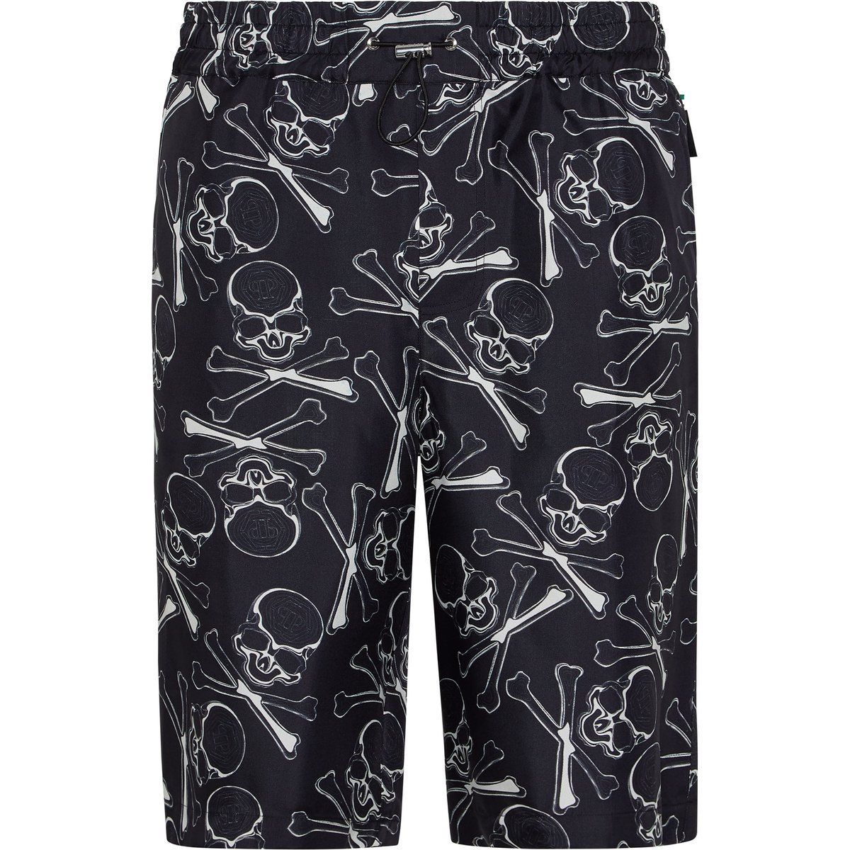 Bermuda-Shorts mit Totenkopf- und Knochen-Print