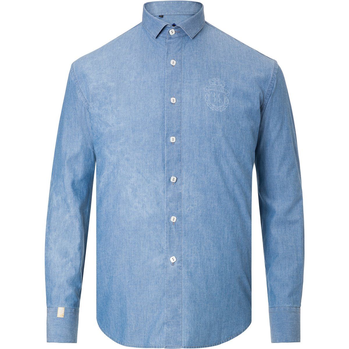 Schmal geschnittenes Chambray-Baumwollhemd