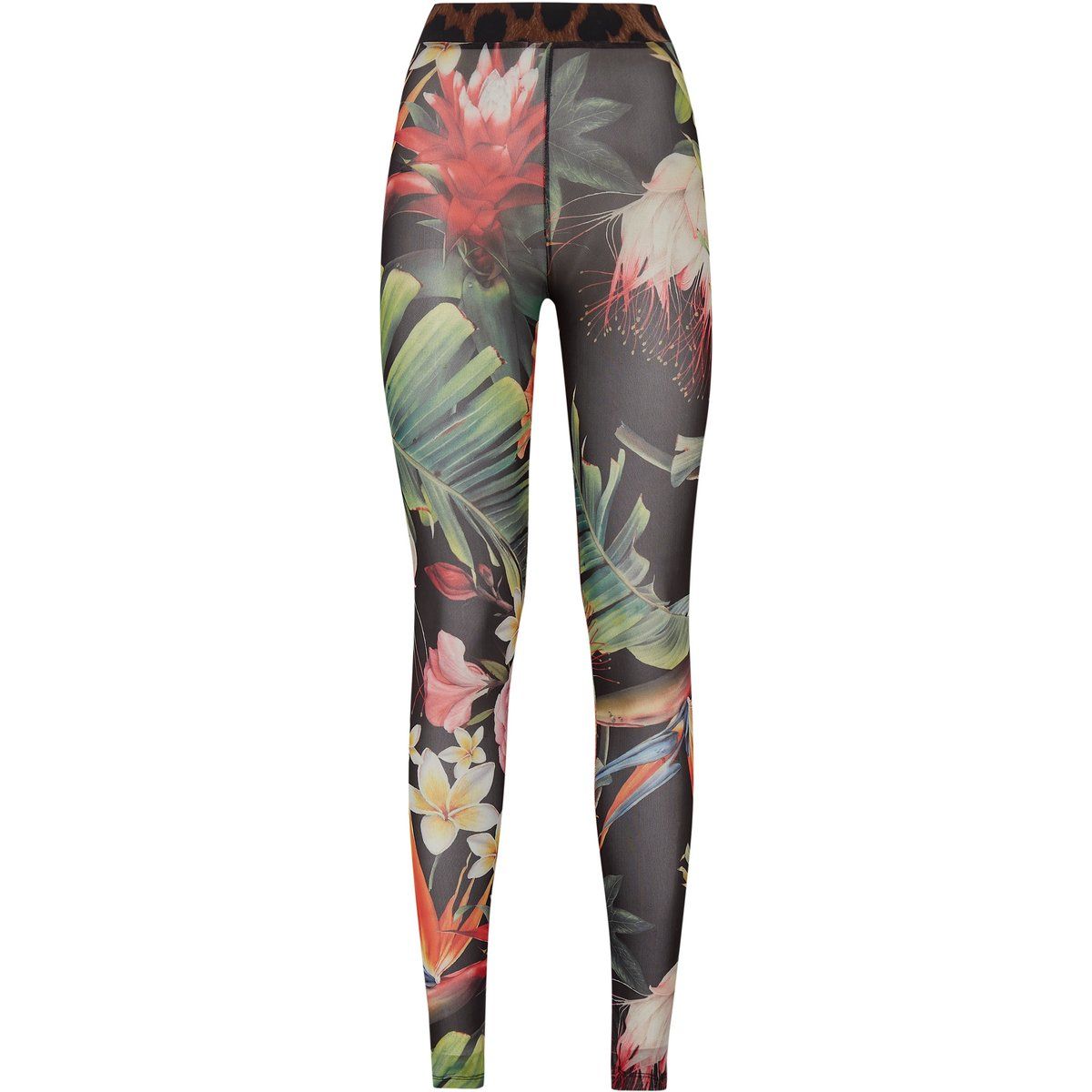 Tüll-Leggings mit Blumendruck